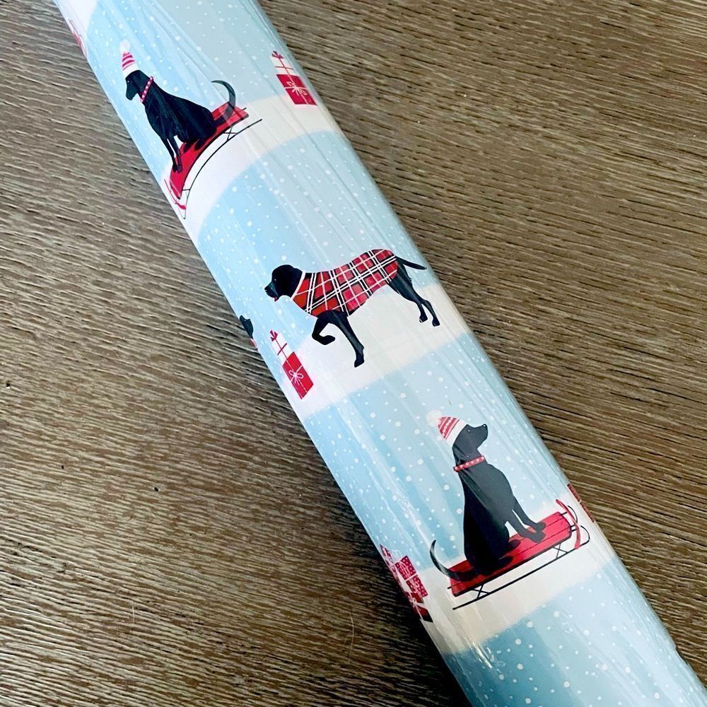 Christmas Holiday Black Lab Dog Premium Gift Wrap Wrapping Paper Roll